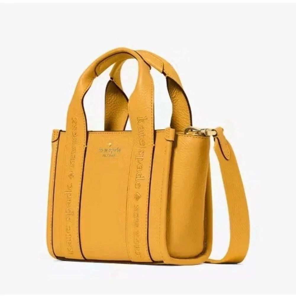 Kate Spade New York Kip Pebble‎ Leather Mini Tote KL936 Squash Blossom Crossbody